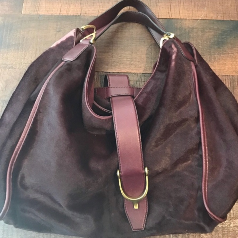 Authentic Gucci Soft Leather and Horsehair Hobo